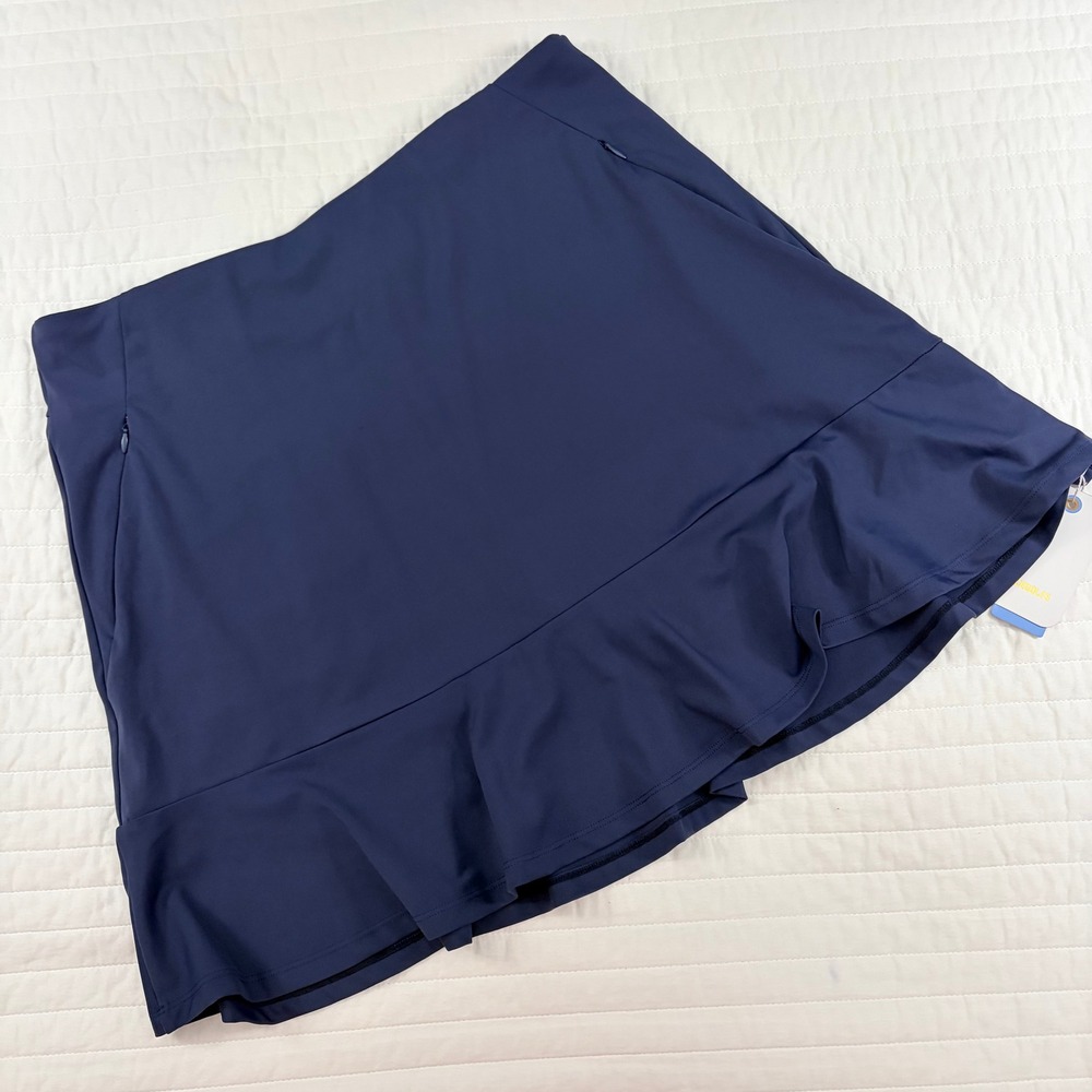 Acegolfs Ruffle Navy Moisture Wicking Athletic Golf Sporty Skort Womens XL NWT